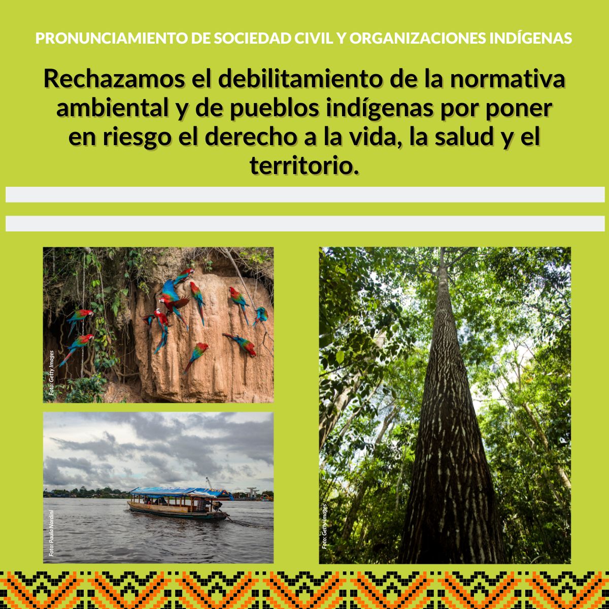 Sociedad civil y organizaciones indígenas rechazan las reiteradas iniciativas de debilitar la normativa ambiental y de pueblos indígenas